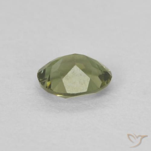 Rupin del grano Caldo bosco verde naturale da 0.25 ct, Ovale, VVS-VS