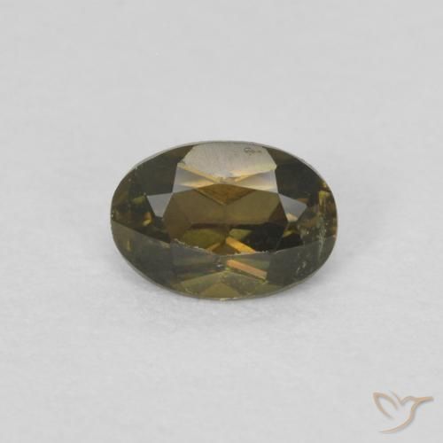 0.31ct Naturale Verde marroncino Cornerupina, Ovale, VVS-VS