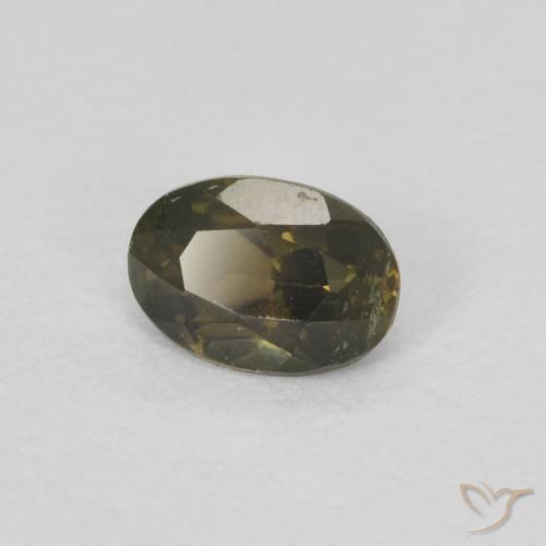 Rupin del grano Verde marroncino naturale da 0.31 ct, Ovale, VVS-VS