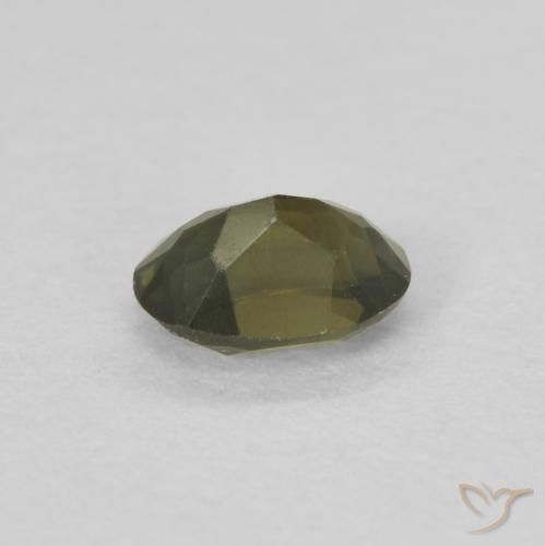 Rupin del grano Verde marroncino naturale da 0.31 ct, Ovale, VVS-VS