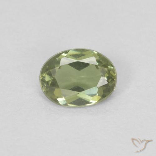 Rupin del grano Verde chiaro naturale da 0.22 ct, Taglio ovale, VVS-VS