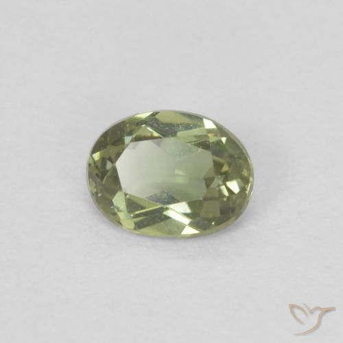 Rupin del grano Verde chiaro naturale da 0.22 ct, Taglio ovale, VVS-VS