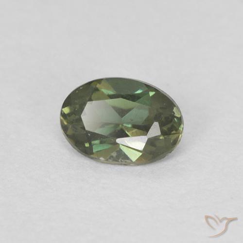 Rupin del grano Verde dorato naturale da 0.17 ct, Ovale, VVS