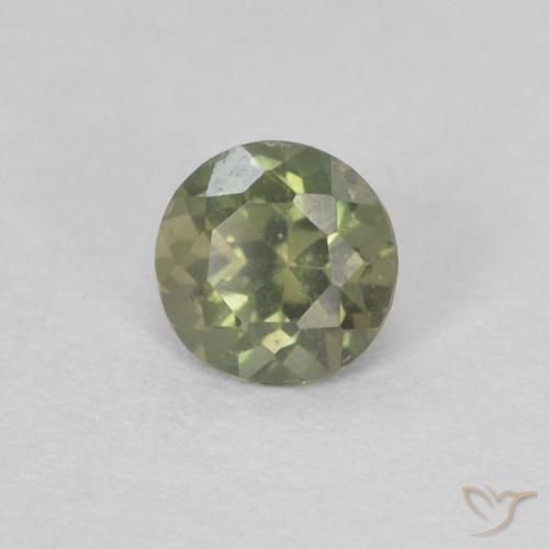 Rupin del grano Verde giallastro naturale da 0.21 ct, Rotondo, VVS-VS