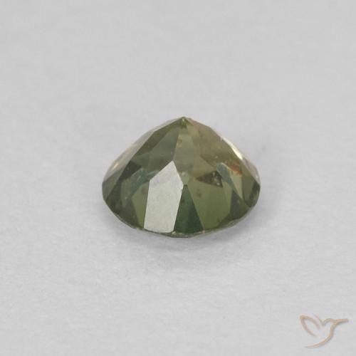 Rupin del grano Verde giallastro naturale da 0.21 ct, Rotondo, VVS-VS