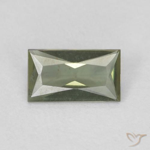 0.22ct Naturale Verde medio Rupin del grano, Taglio a baguette, VVS