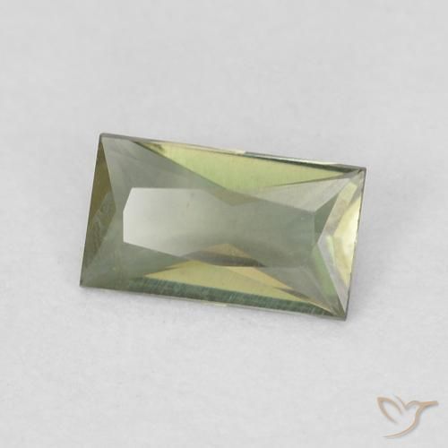 Rupin del grano Verde medio naturale da 0.22 ct, Taglio a baguette, VVS