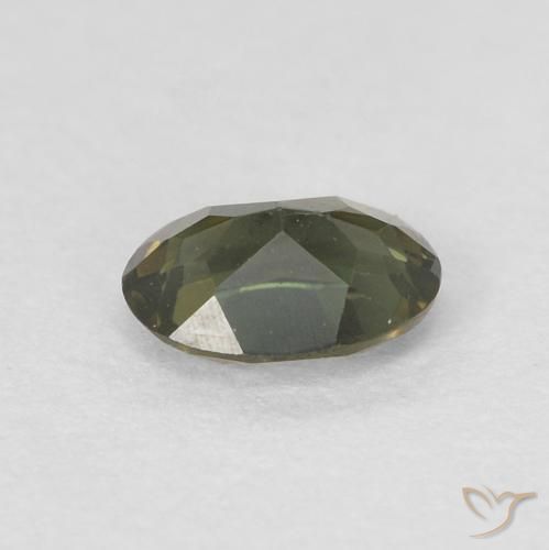 Rupin del grano Verde giallastro naturale da 0.25 ct, Ovale, VVS