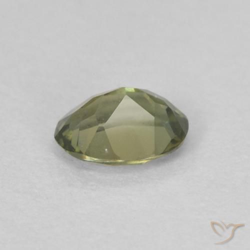 Rupin del grano Verde giallastro naturale da 0.24 ct, Ovale, VVS