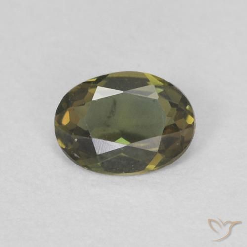 Cornerupina Verde marroncino naturale da 0.25 ct, Ovale, VVS