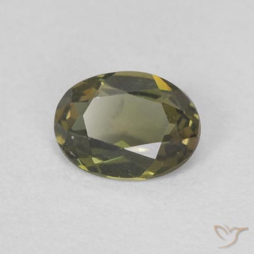 Cornerupina Verde marroncino naturale da 0.25 ct, Ovale, VVS