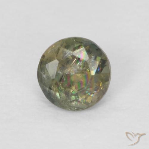 0.11ct Naturale Medium Dark-Green Rupin del grano, Rotondo, VS-SI