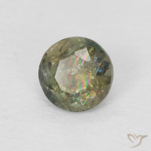Rupin del grano Medium Dark-Green naturale da 0.11 ct, Rotondo, VS-SI