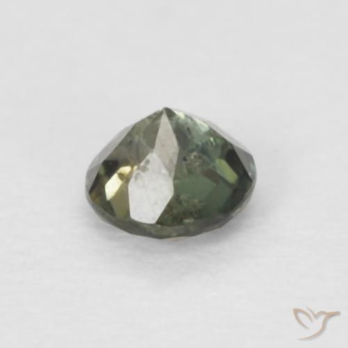 Rupin del grano Medium Dark-Green naturale da 0.11 ct, Rotondo, VS-SI