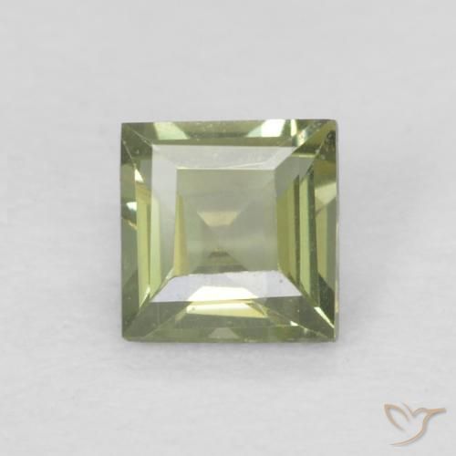0.15ct Naturale Caldo bosco verde Rupin del grano, Quadrato, VVS