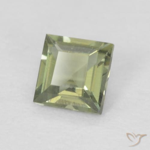 Rupin del grano Caldo bosco verde naturale da 0.15 ct, Quadrato, VVS