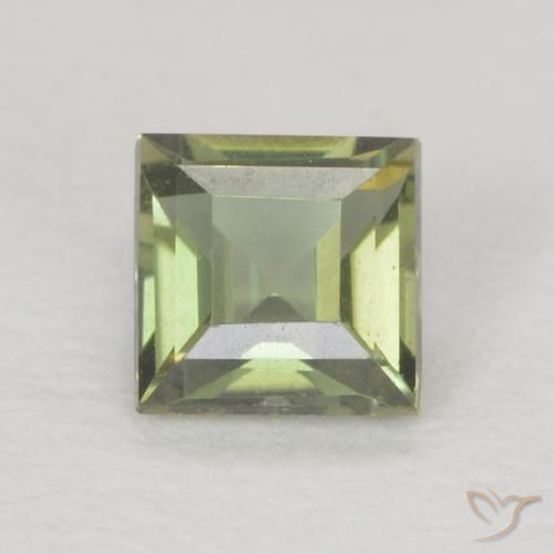 0.20ct Naturale Caldo bosco verde Rupin del grano, Quadrato, VVS