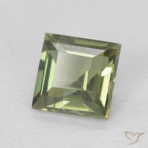 Rupin del grano Caldo bosco verde naturale da 0.20 ct, Quadrato, VVS
