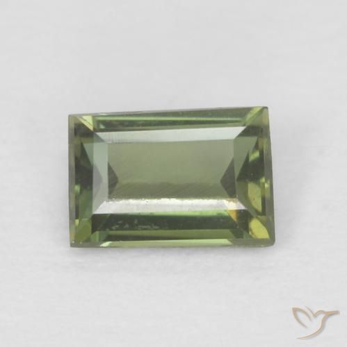0.25ct Naturale Medium Light Green Rupin del grano, Taglio a baguette, VVS
