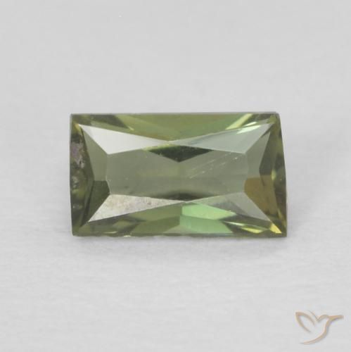 0.25ct Naturale Medium Dark-Green Rupin del grano, Taglio a baguette, VVS