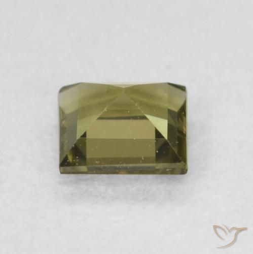 Rupin del grano Verde scuro naturale da 0.32 ct, Quadrato, VVS