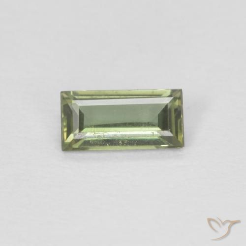 0.24ct Naturale Medium Light Green Rupin del grano, Taglio a baguette, VVS