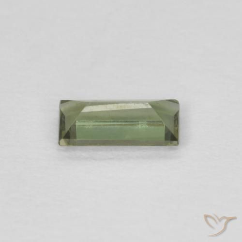Rupin del grano Medium Light Green naturale da 0.24 ct, Taglio a baguette, VVS