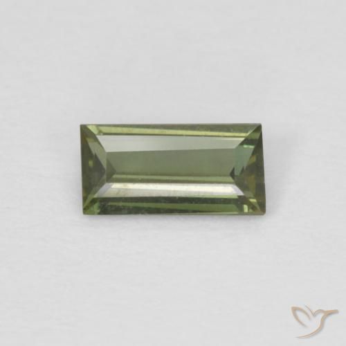 0.25ct Naturale Verde medio Cornerupina, Taglio a baguette, VVS