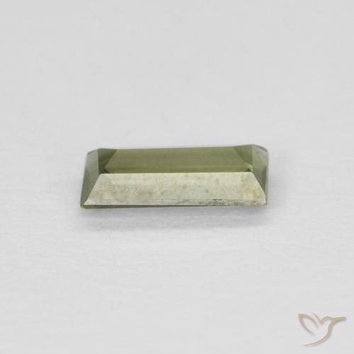 Rupin del grano Verde medio naturale da 0.25 ct, Taglio a baguette, VVS