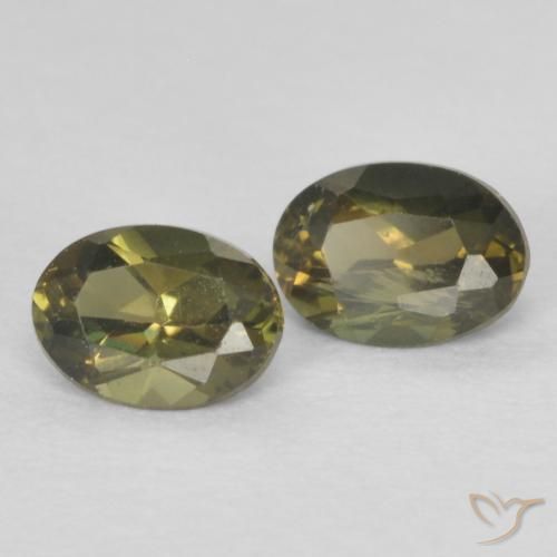 Gemme di Rupin del grano Verde terroso naturale da 0.47 ct, Ovale, VS
