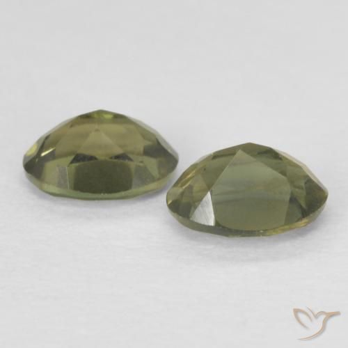 Gemme di Rupin del grano Verde terroso naturale da 0.47 ct, Ovale, VS