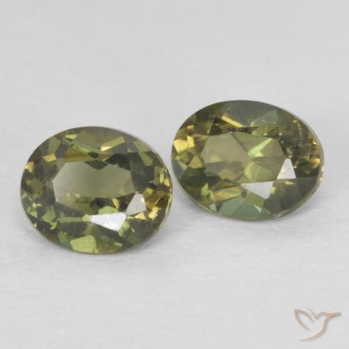 Gemme di Rupin del grano Verde giallastro naturale da 0.50 ct, Ovale, VVS-VS