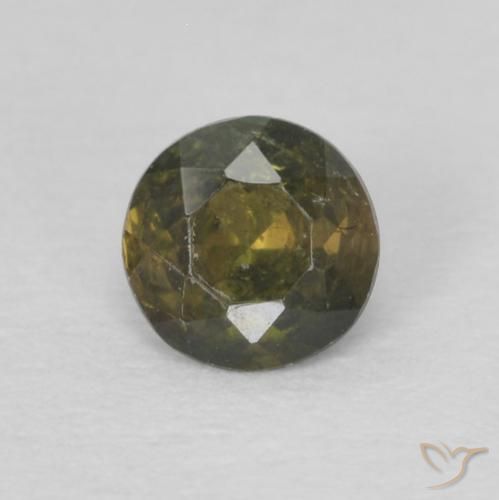 0.21ct Naturale Verde terroso Rupin del grano, Rotondo, VS