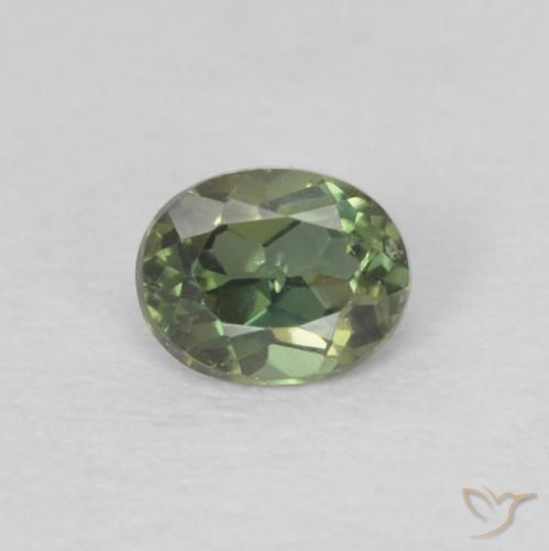 0.17ct Naturale Verde foresta chiaro Cornerupina, Ovale, VS