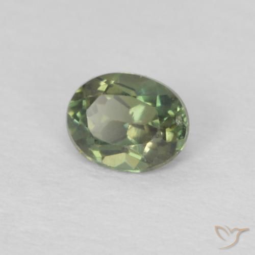 Rupin del grano Verde foresta chiaro naturale da 0.17 ct, Ovale, VS