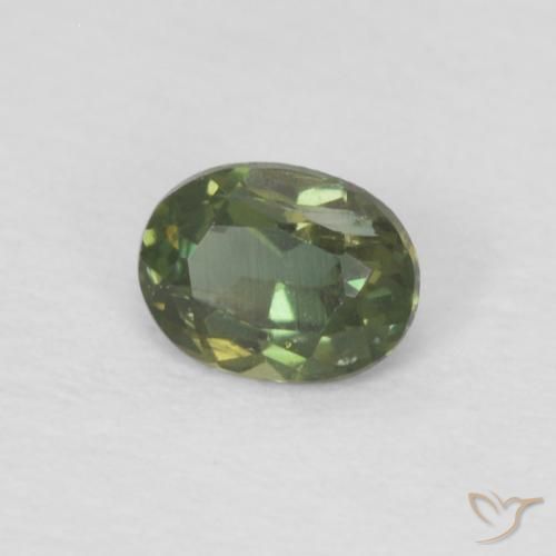 Rupin del grano Medium Dark-Green naturale da 0.16 ct, Ovale, VS