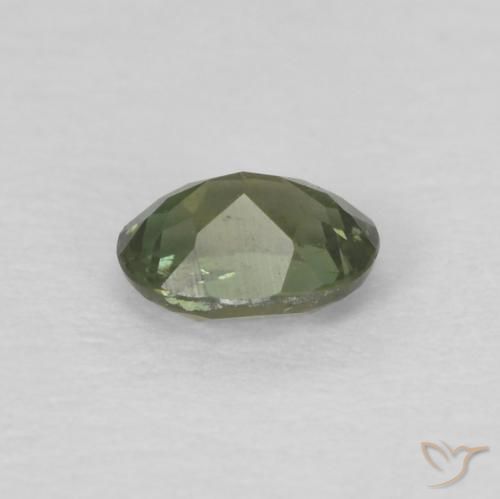 Rupin del grano Medium Dark-Green naturale da 0.16 ct, Ovale, VS