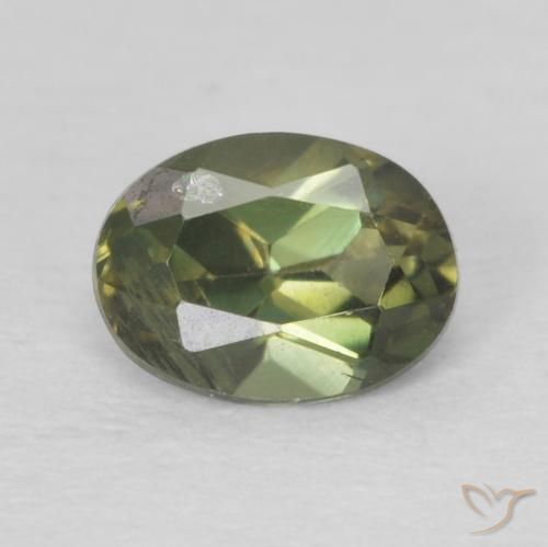 0.32ct Naturale Verde foresta Cornerupina, Ovale, VS