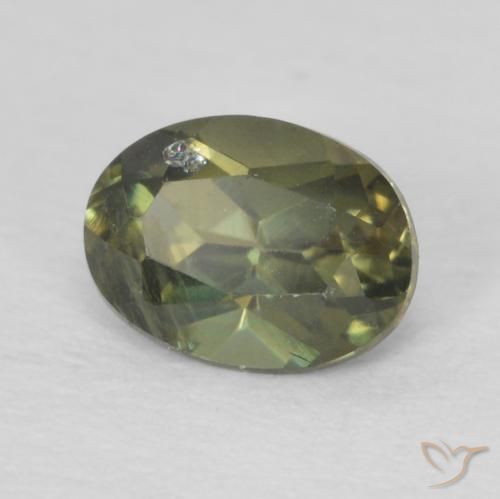 Rupin del grano Verde foresta naturale da 0.32 ct, Ovale, VS
