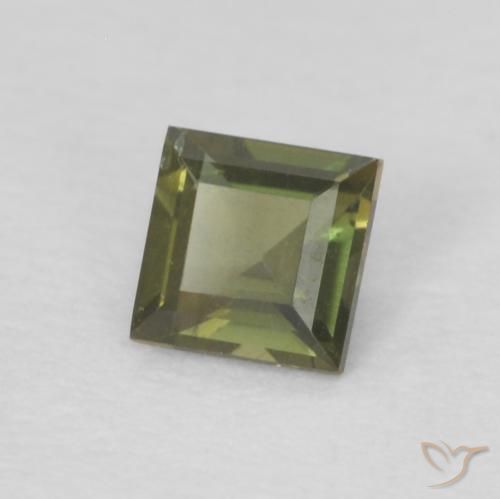 Rupin del grano Verde scuro naturale da 0.18 ct, Quadrato, VS