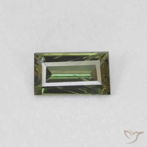 0.40ct Naturale Medium Light Green Rupin del grano, Taglio a baguette, VS