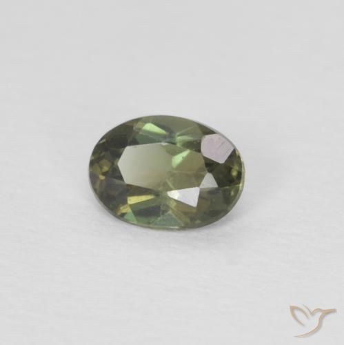 Rupin del grano Verde foresta naturale da 0.23 ct, Ovale, VVS-VS