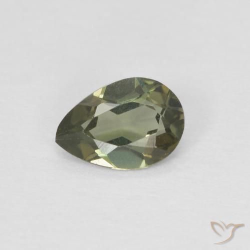 0.23ct Naturale Verde medio Rupin del grano, Forma a pera, VVS-VS