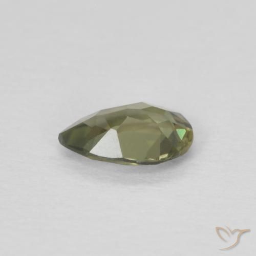 Rupin del grano Verde medio naturale da 0.23 ct, Forma a pera, VVS-VS