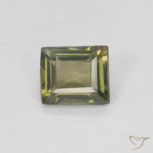 0.36ct Naturale Verde scuro Rupin del grano, Taglio a baguette, VS