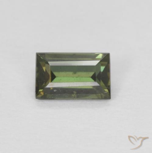 0.27ct Naturale Verde marroncino Rupin del grano, Taglio a baguette, VS