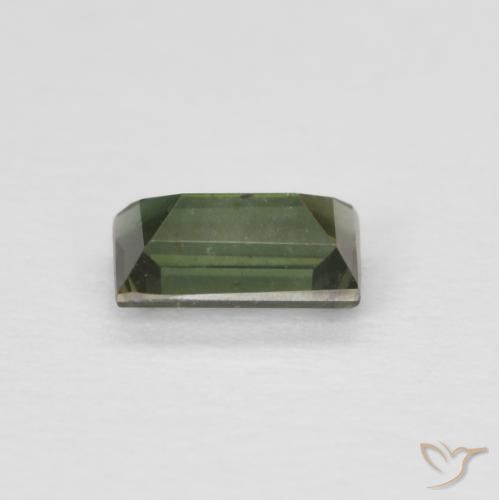 Rupin del grano Verde marroncino naturale da 0.27 ct, Taglio a baguette, VS