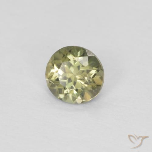Rupin del grano Verde salvia naturale da 0.20 ct, Rotondo, VS