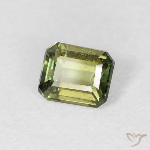 Rupin del grano Verde terroso naturale da 0.44 ct, Ottagonale / Taglio smeraldo, VS-SI