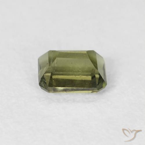 Rupin del grano Verde terroso naturale da 0.44 ct, Ottagonale / Taglio smeraldo, VS-SI